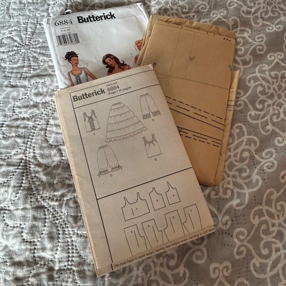 VTG Butterick 6884 Ladies Petticoat Hoop skirt camisole Pattern SZ 6-8-10 UNCUT - Picture 5 of 5